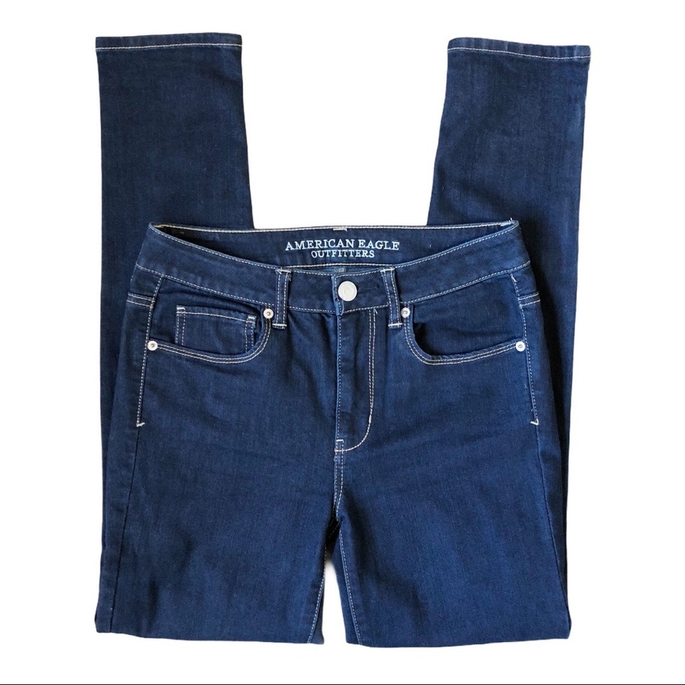 American Eagle Dark Wash High Rise Skinny Jeans